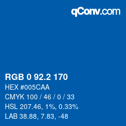 Color code: RGB 0 92.2 170 | qconv.com