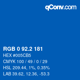 Color code: RGB 0 92.2 181 | qconv.com