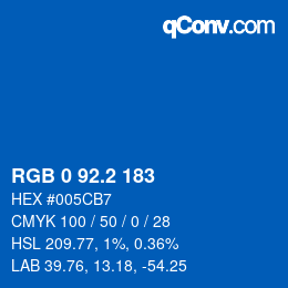 カラーコード: RGB 0 92.2 183 | qconv.com