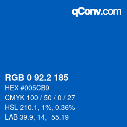 カラーコード: RGB 0 92.2 185 | qconv.com
