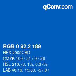 Color code: RGB 0 92.2 189 | qconv.com