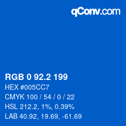 カラーコード: RGB 0 92.2 199 | qconv.com
