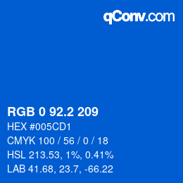 Color code: RGB 0 92.2 209 | qconv.com