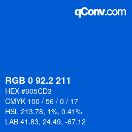 カラーコード: RGB 0 92.2 211 | qconv.com