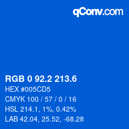 カラーコード: RGB 0 92.2 213.6 | qconv.com