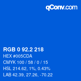 Color code: RGB 0 92.2 218 | qconv.com