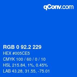 Color code: RGB 0 92.2 229 | qconv.com