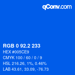Color code: RGB 0 92.2 233 | qconv.com