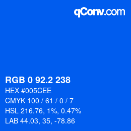 Color code: RGB 0 92.2 238 | qconv.com