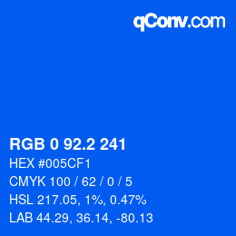 Color code: RGB 0 92.2 241 | qconv.com