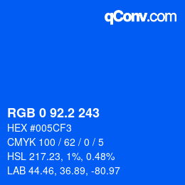 Color code: RGB 0 92.2 243 | qconv.com