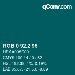 カラーコード: RGB 0 92.2 96 | qconv.com