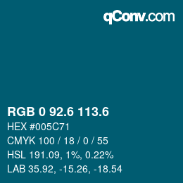 カラーコード: RGB 0 92.6 113.6 | qconv.com