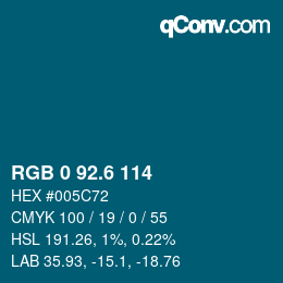 カラーコード: RGB 0 92.6 114 | qconv.com