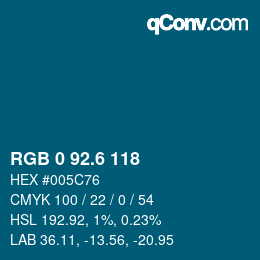 カラーコード: RGB 0 92.6 118 | qconv.com