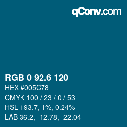 カラーコード: RGB 0 92.6 120 | qconv.com