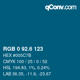 カラーコード: RGB 0 92.6 123 | qconv.com