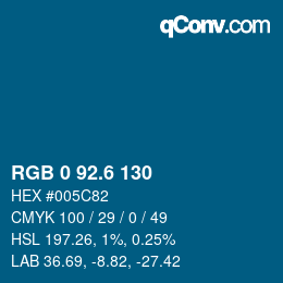 カラーコード: RGB 0 92.6 130 | qconv.com