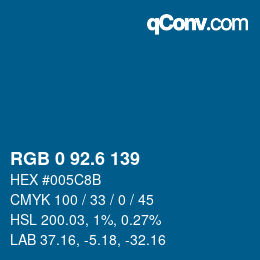カラーコード: RGB 0 92.6 139 | qconv.com