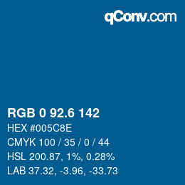 カラーコード: RGB 0 92.6 142 | qconv.com