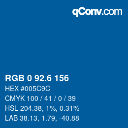 カラーコード: RGB 0 92.6 156 | qconv.com