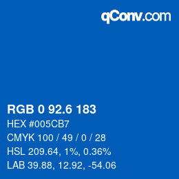 カラーコード: RGB 0 92.6 183 | qconv.com
