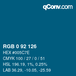 Color code: RGB 0 92 126 | qconv.com