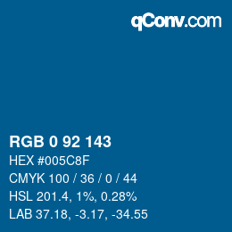 カラーコード: RGB 0 92 143 | qconv.com