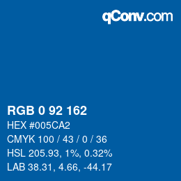 Código de color: RGB 0 92 162 | qconv.com