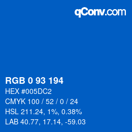 Color code: RGB 0 93 194 | qconv.com