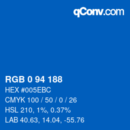 Color code: RGB 0 94 188 | qconv.com