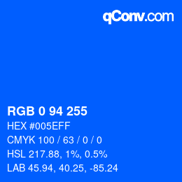 Código de color: RGB 0 94 255 | qconv.com