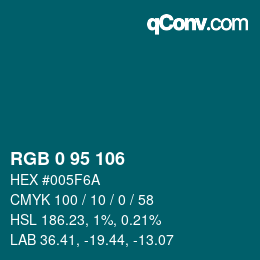 Farbcode: RGB 0 95 106 | qconv.com