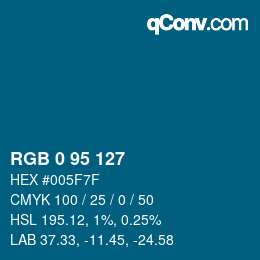 Farbcode: RGB 0 95 127 | qconv.com