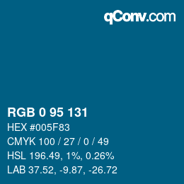 Farbcode: RGB 0 95 131 | qconv.com