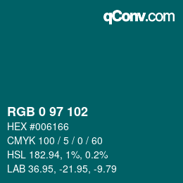 颜色代码: RGB 0 97 102 | qconv.com