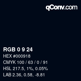 颜色代码: RGB 0 9 24 | qconv.com