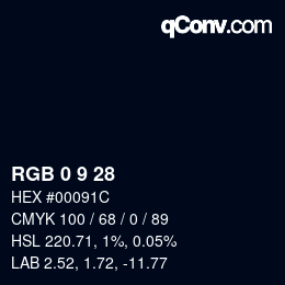 颜色代码: RGB 0 9 28 | qconv.com