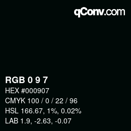 カラーコード: RGB 0 9 7 | qconv.com