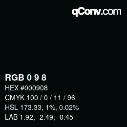 カラーコード: RGB 0 9 8 | qconv.com