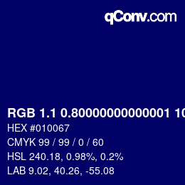 カラーコード: RGB 1.1 0.80000000000001 103 | qconv.com