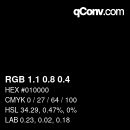 Código de color: RGB 1.1 0.8 0.4 | qconv.com