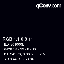 Color code: RGB 1.1 0.8 11 | qconv.com