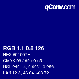 カラーコード: RGB 1.1 0.8 126 | qconv.com