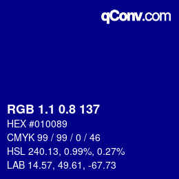 カラーコード: RGB 1.1 0.8 137 | qconv.com
