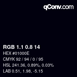 Color code: RGB 1.1 0.8 14 | qconv.com