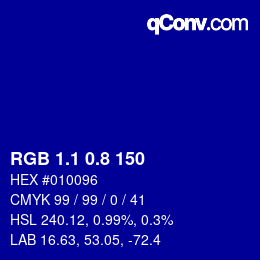 カラーコード: RGB 1.1 0.8 150 | qconv.com
