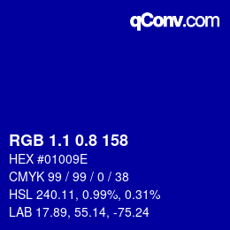 カラーコード: RGB 1.1 0.8 158 | qconv.com