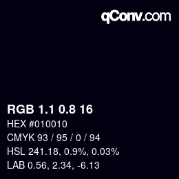 Código de color: RGB 1.1 0.8 16 | qconv.com
