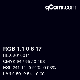 Código de color: RGB 1.1 0.8 17 | qconv.com